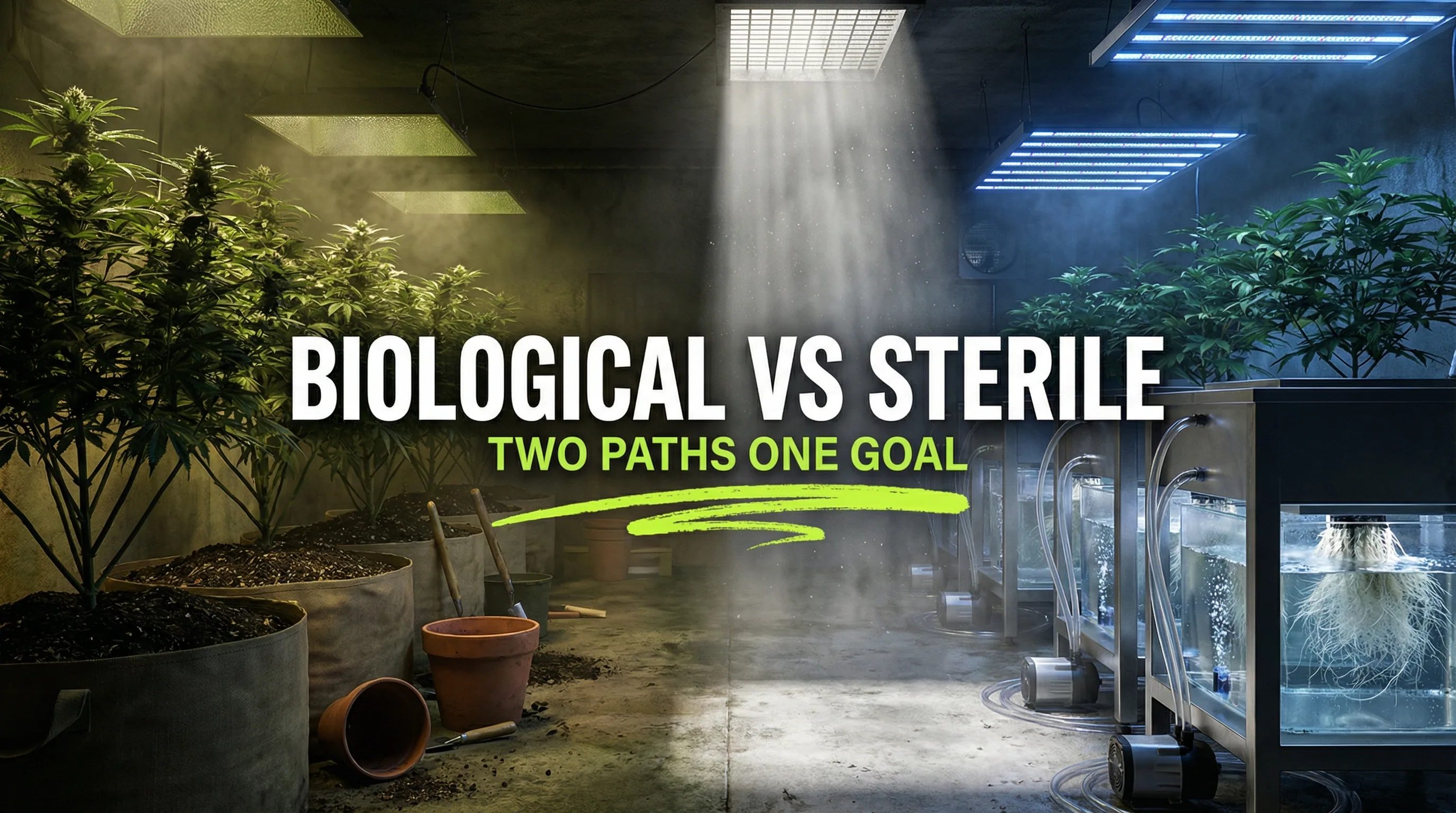 Comparison of biological versus sterile growing approaches in coco and hydroponic root zones